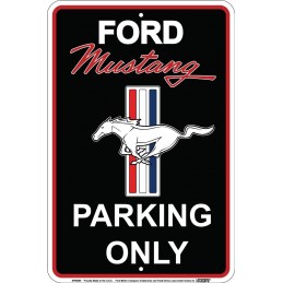 Plaque de parking noire Mustang officielle