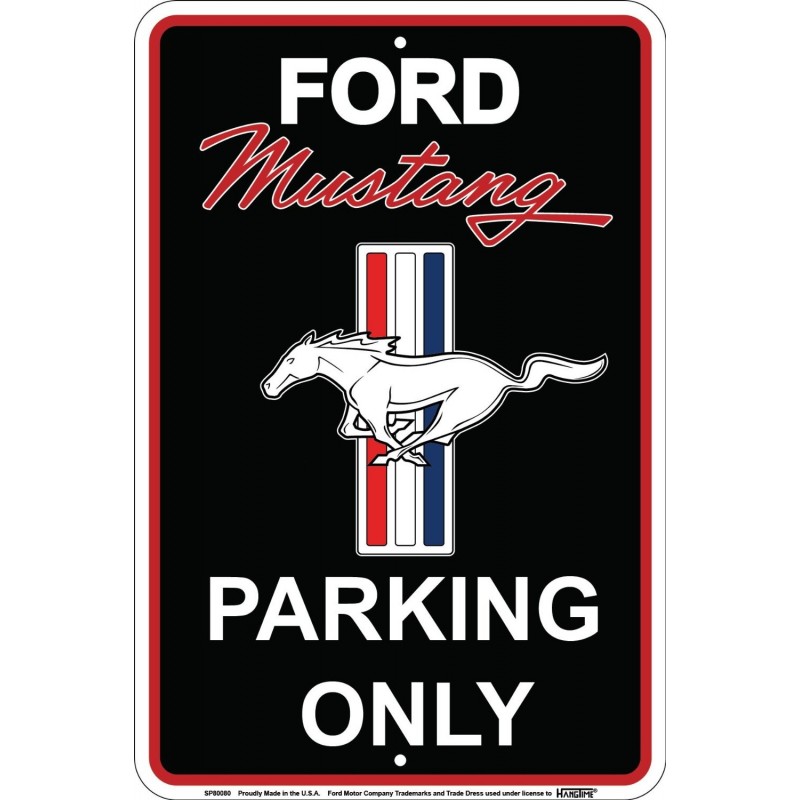 Plaque de parking noire Mustang officielle