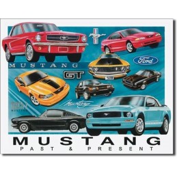 Plaque déco métallique Mustang Past and Present